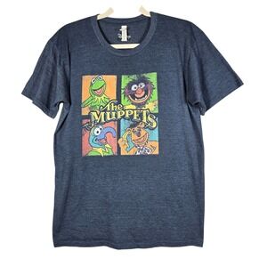 Disney The Muppets Character Grid T-Shirt L Kermit Animal Fozzie Gonzo Zuni Tee